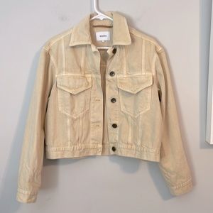 Nanushka soft yellow oversized denim jacket size small